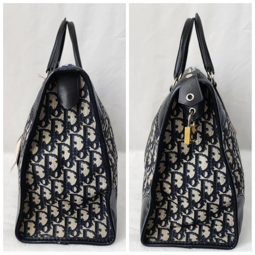 Auth Dior Trotter Montiagne Navy Boston Bag And Wallet Bundle
